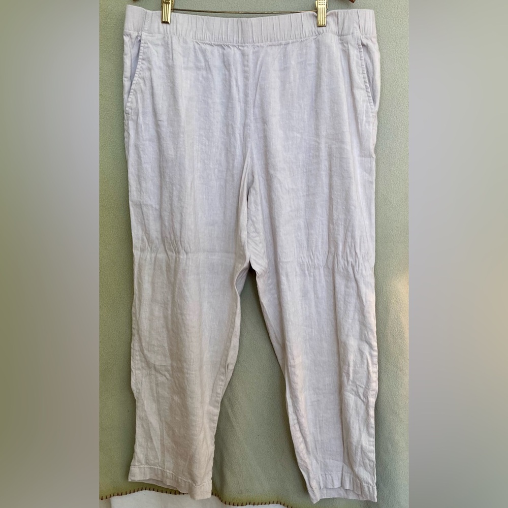 LOFT Cream Linen Trousers Size XL